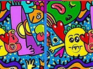 Find 5 Differences Abstraction Puzzle Game Online